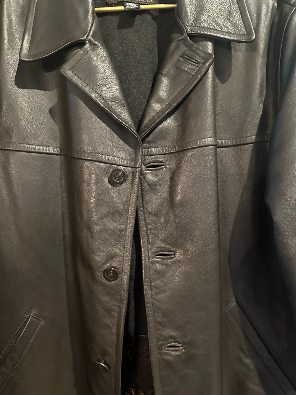 J. Crew Vintage 1990’s Leather Button-Front Jacket in Dark Brown